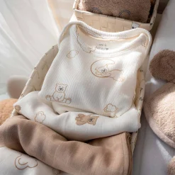 Pyjama's|Pyjama's*Prénatal peuter pyjama beren rib wit Ivory White