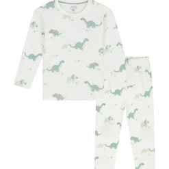Pyjama's|Pyjama's*Prénatal peuter pyjama dino wit Ivory White