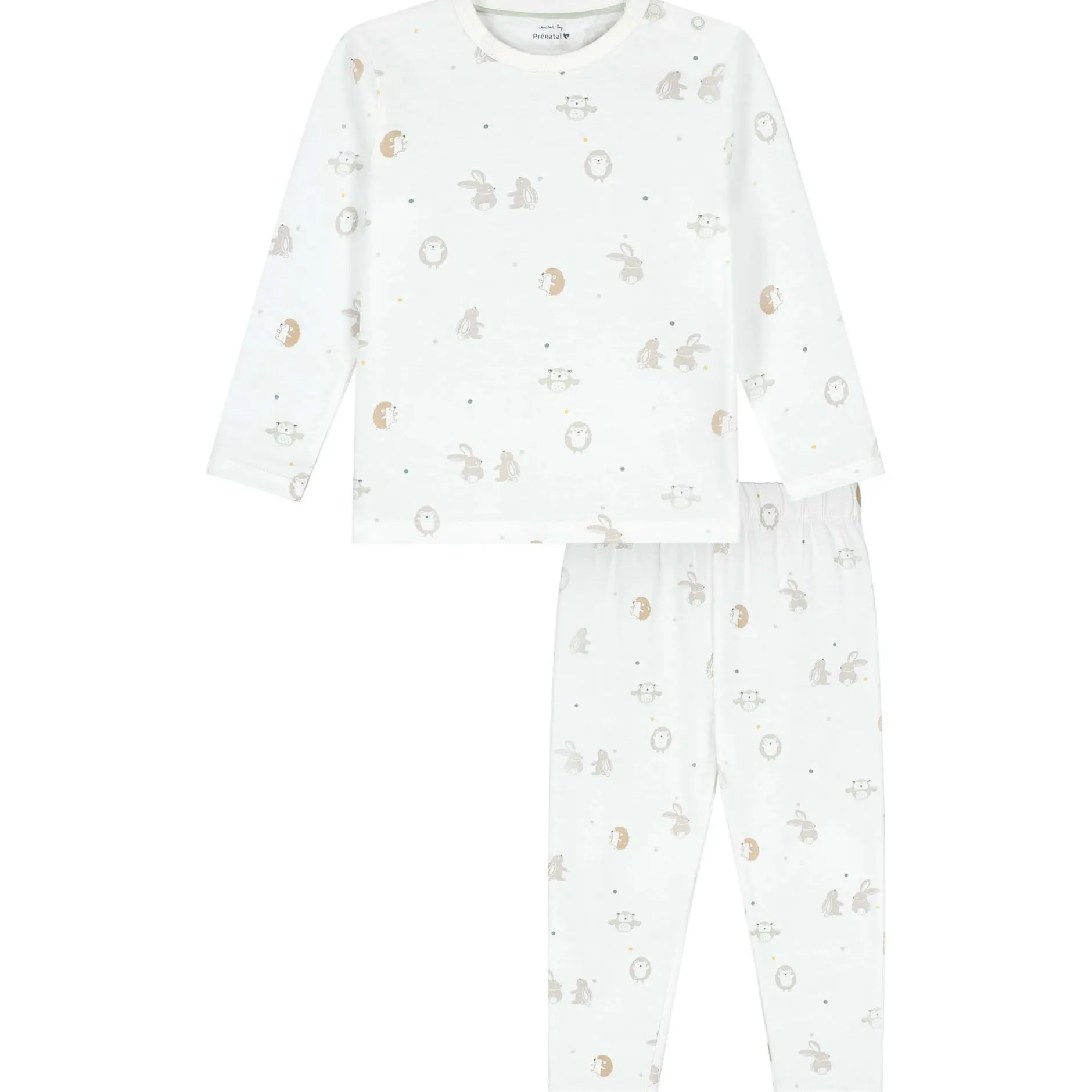 Pyjama's|Pyjama's*Prénatal peuter pyjama Kleine Vriendjes wit Ivory White