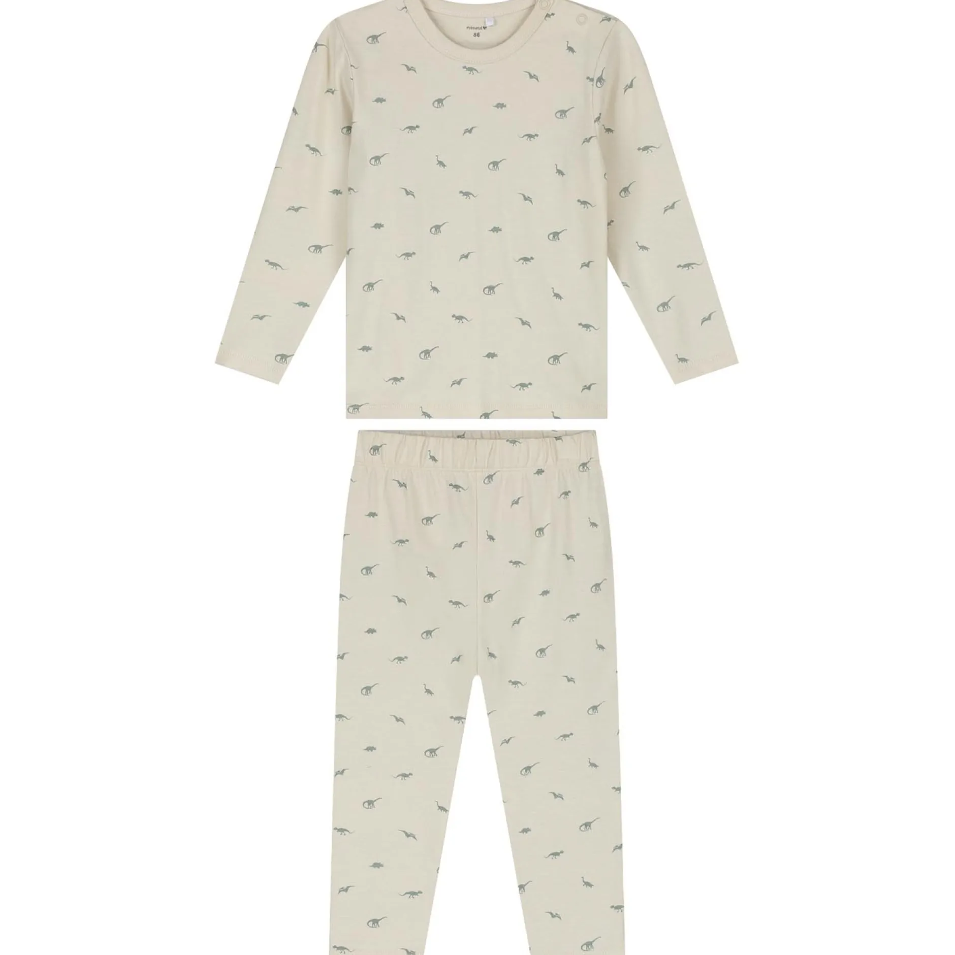 Pyjama's|Pyjama's*Prénatal peuter pyjama kleine dino beige Dark Ecru