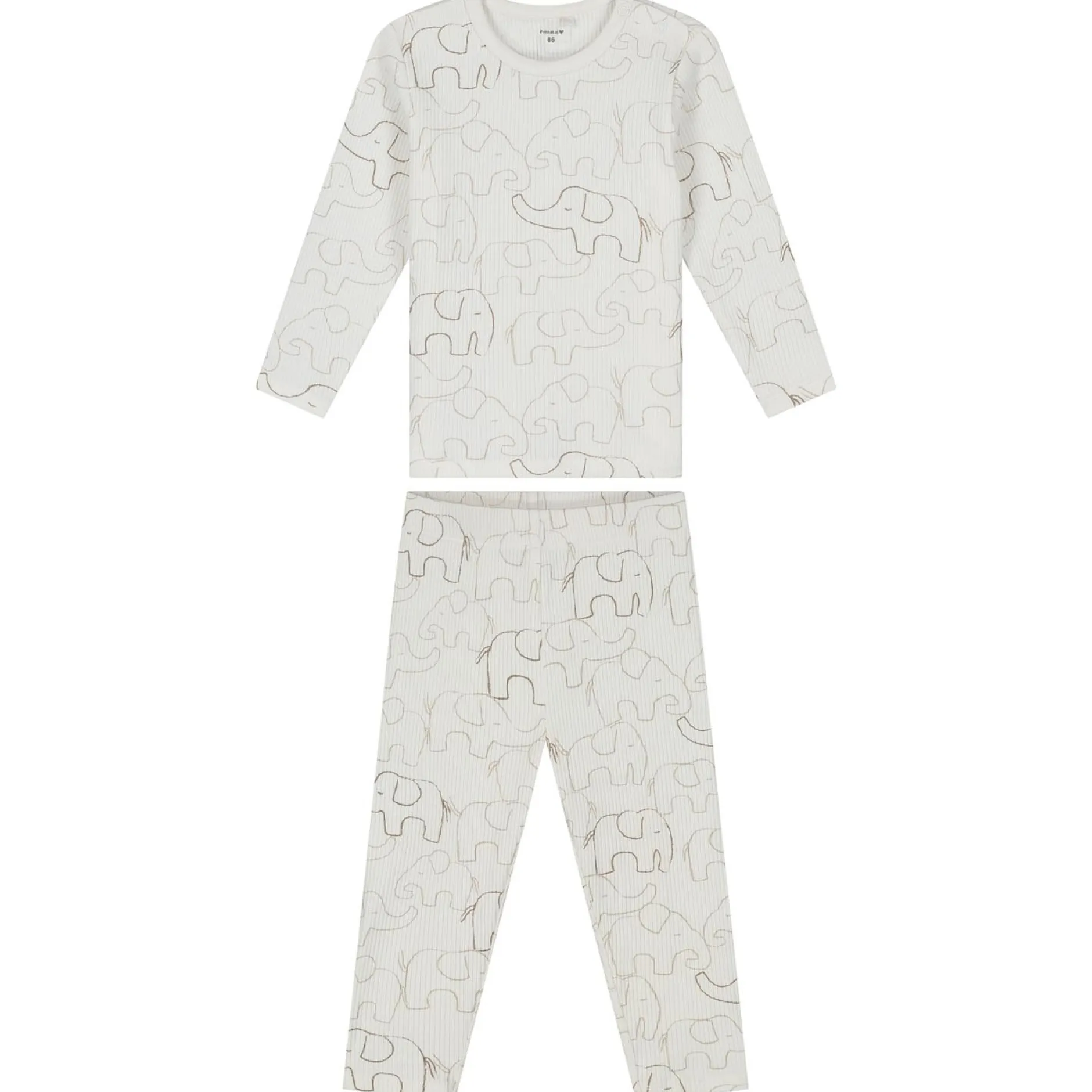 Boxen|Pyjama's*Prénatal peuter pyjama otis rib wit Ivory White