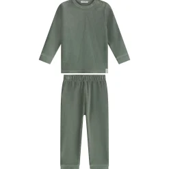 Pyjama's|Pyjama's*Prénatal peuter pyjama rib velour groen Dark Greenshade