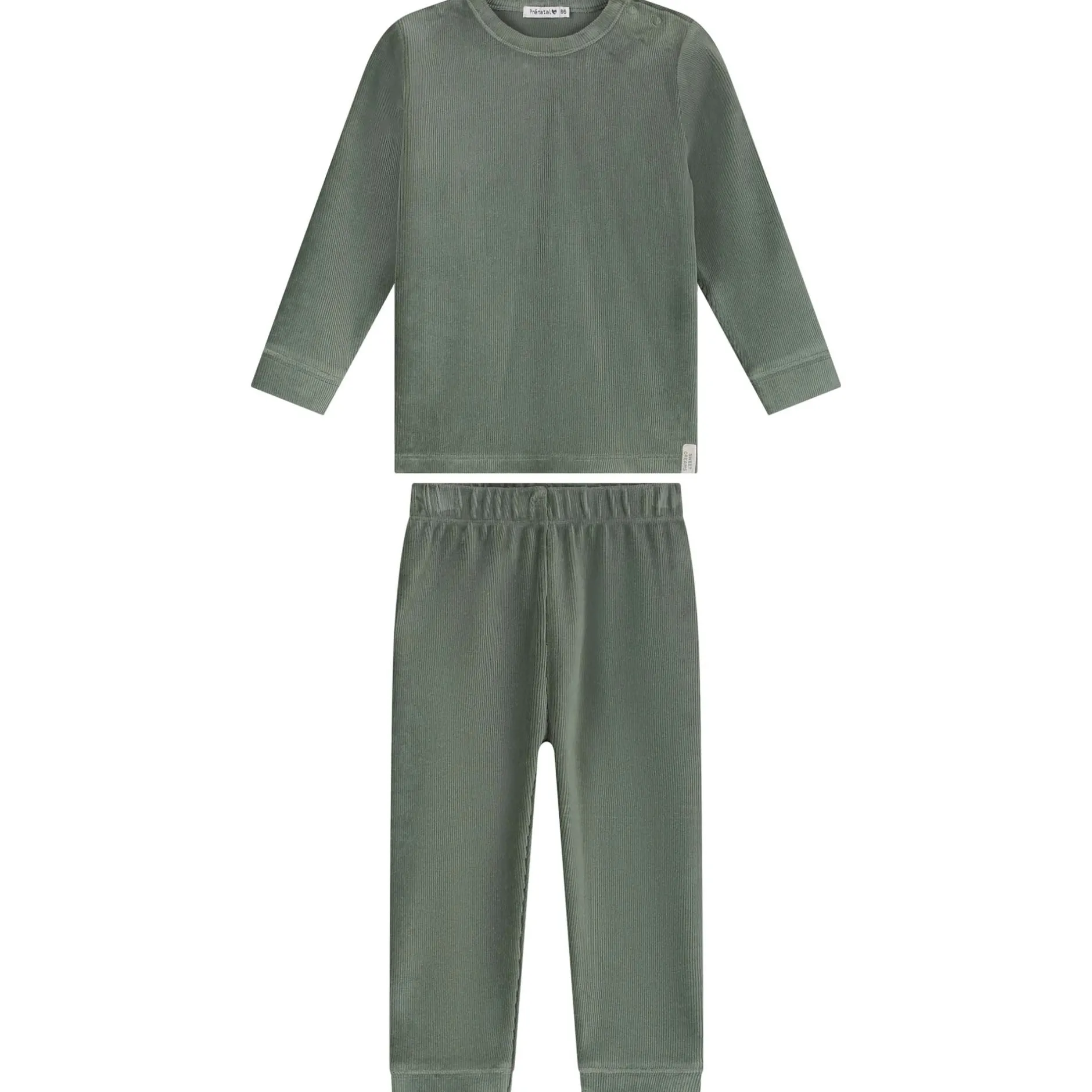 Pyjama's|Pyjama's*Prénatal peuter pyjama rib velour groen Dark Greenshade