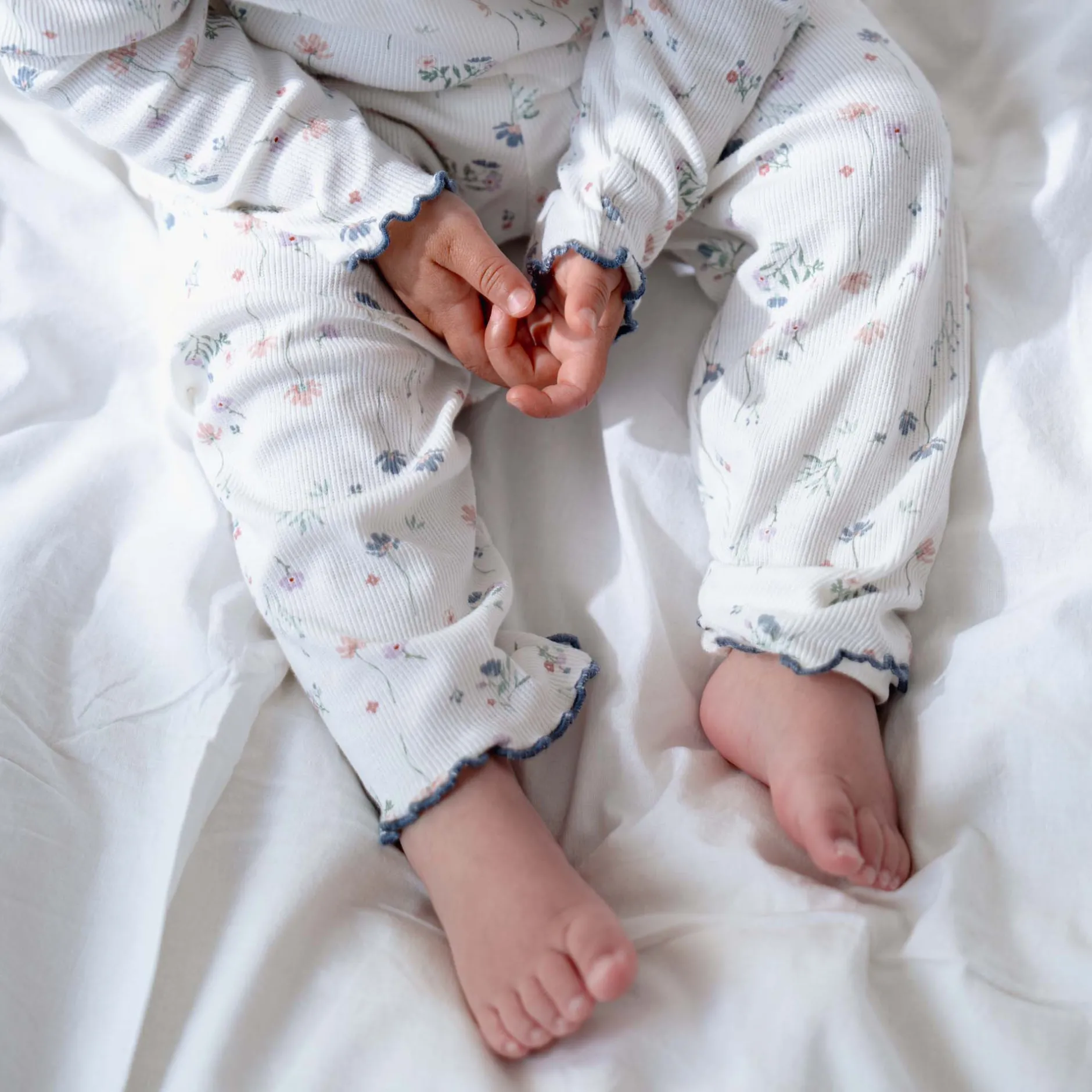 Pyjama's|Pyjama's*Prénatal peuter pyjama romantische rib wit Ivory White