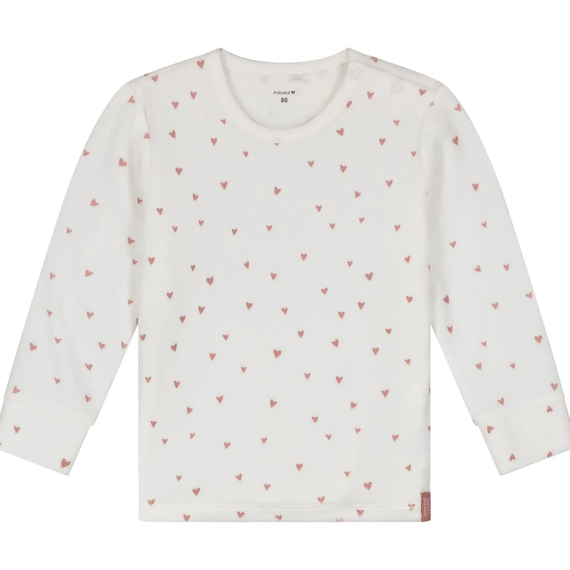Pyjama's|Pyjama's*Prénatal peuter pyjama velvet hart wit Ivory White