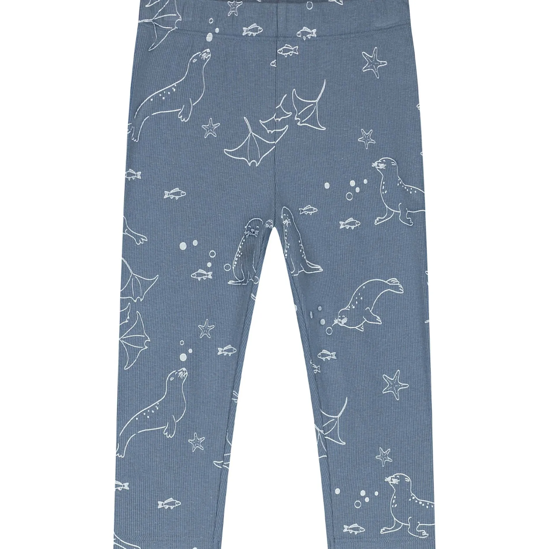 Pyjama's|Pyjama's*Prénatal peuter pyjama zeehond rib blauw Steel Blue