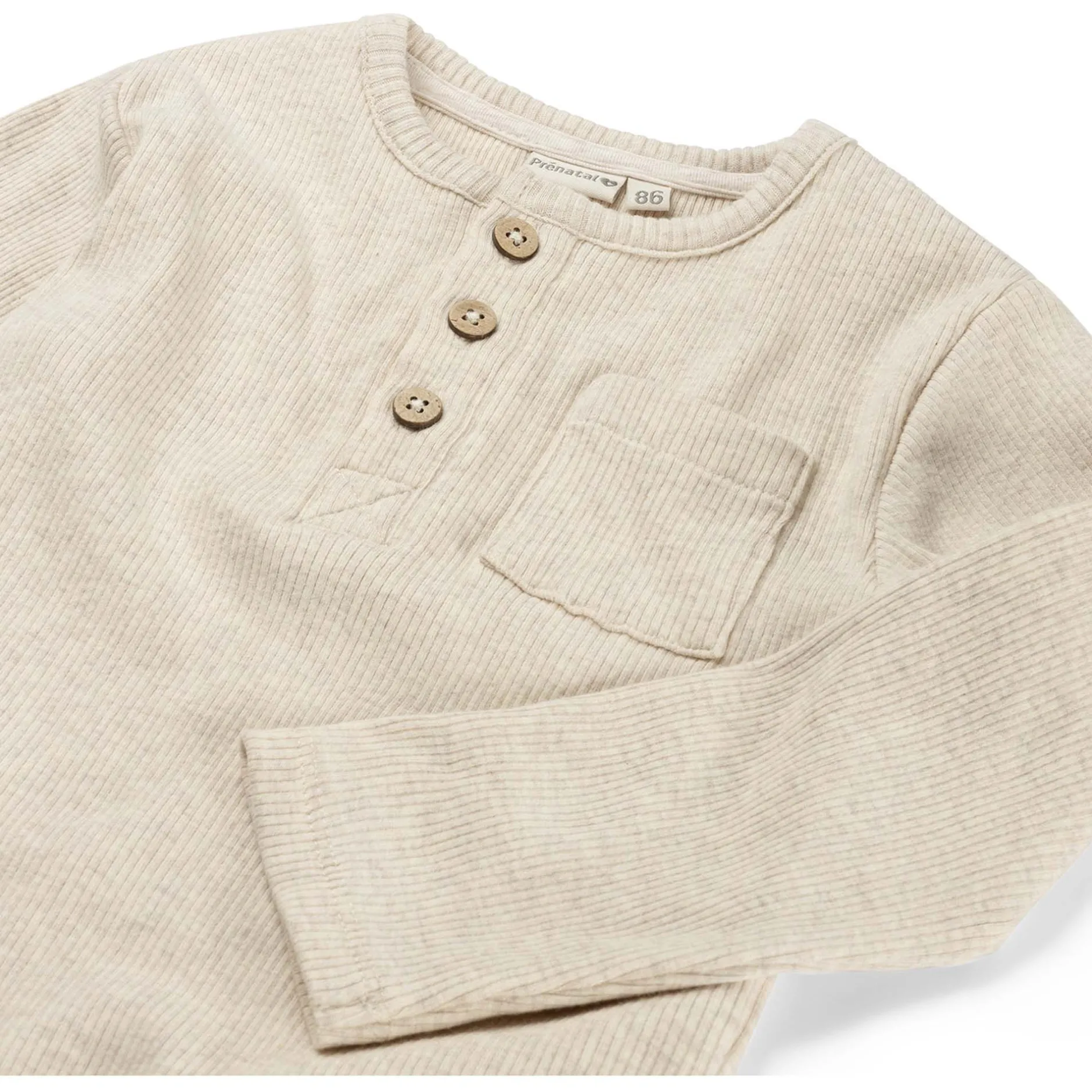 Shirts & Blouses|Shirts & Blouses*Prénatal peuter shirt lange mouwen effen bruin Soft Brown Melange