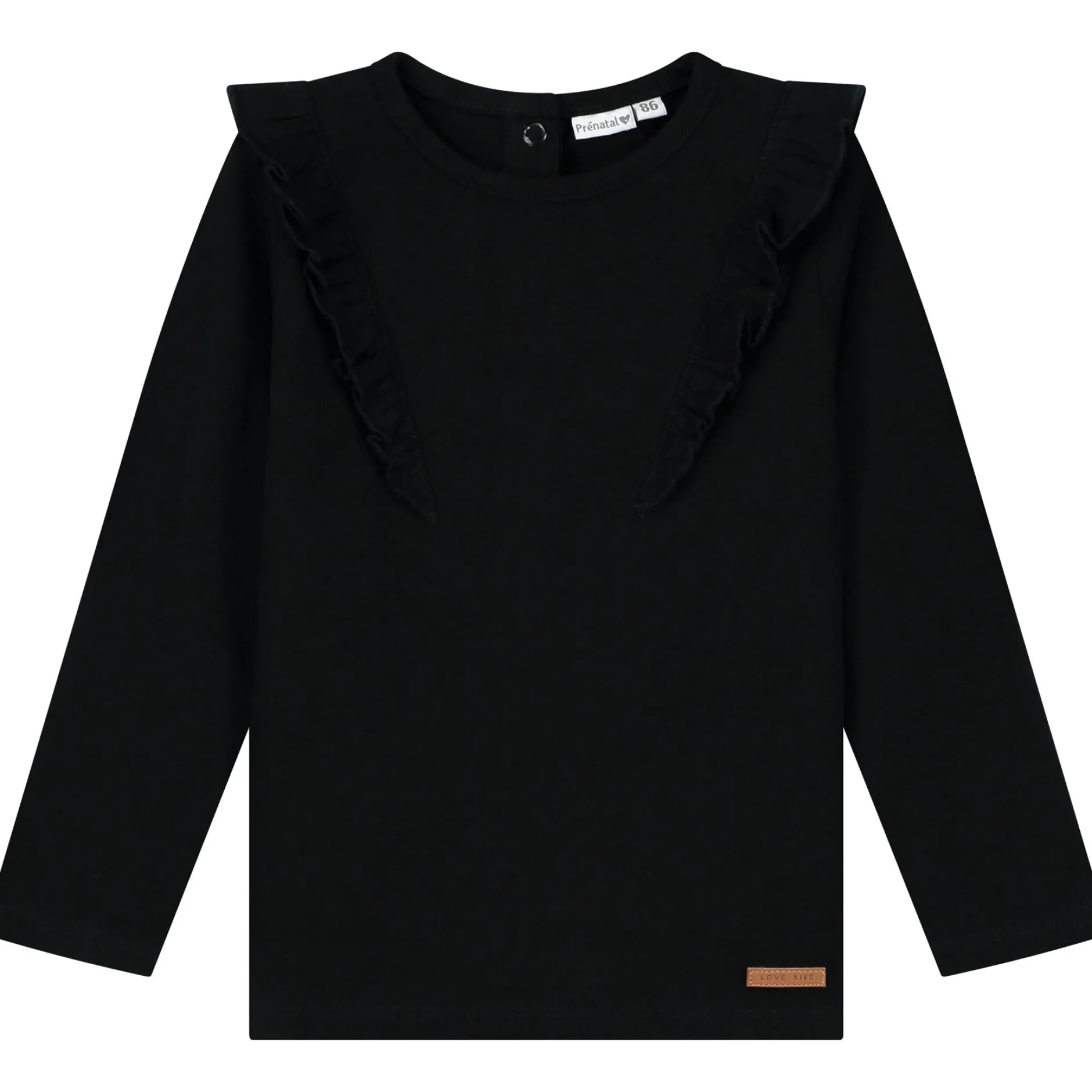 Shirts & Blouses|Shirts & Blouses*Prénatal peuter shirt lange mouwen effen zwart Night Black