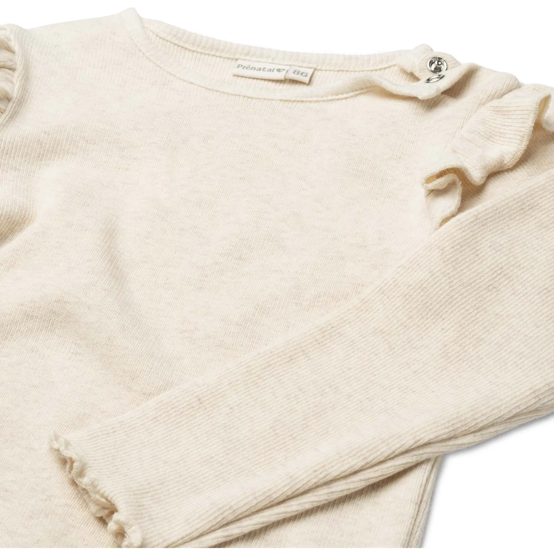 Shirts & Blouses|Shirts & Blouses*Prénatal peuter shirt lange mouwen effen beige Light Brown Melange