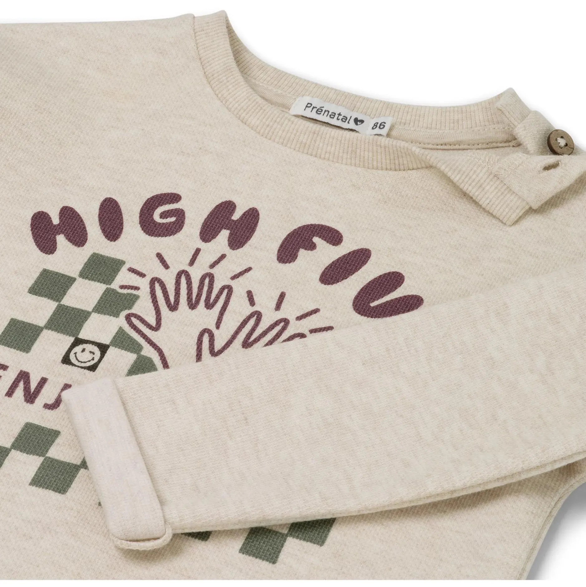 Shirts & Blouses|Shirts & Blouses*Prénatal peuter shirt lange mouwen printopdruk beige Soft Beige Melange