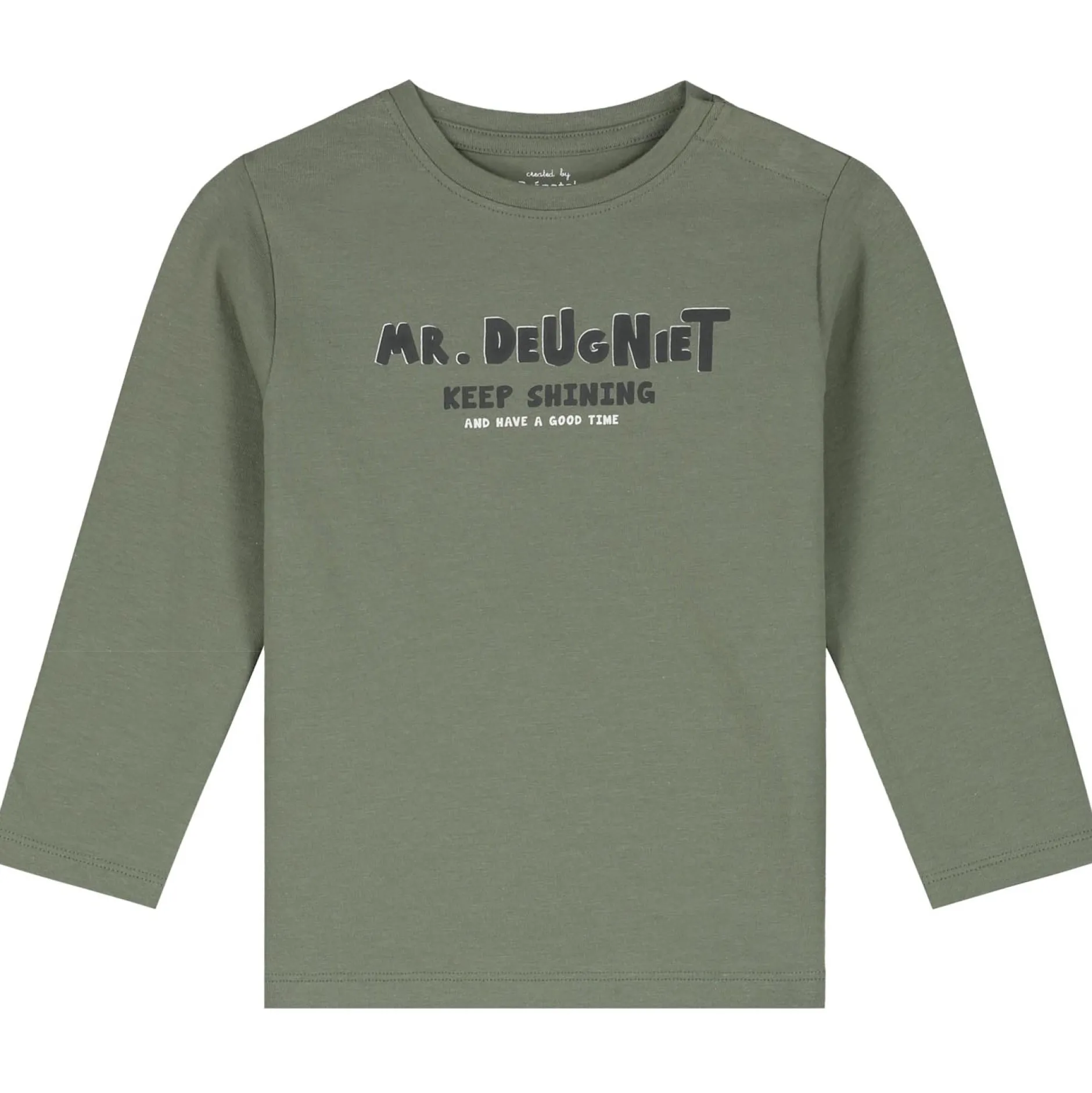 Shirts & Blouses|Shirts & Blouses*Prénatal peuter shirt lange mouwen tekst groen Light Khaki Green