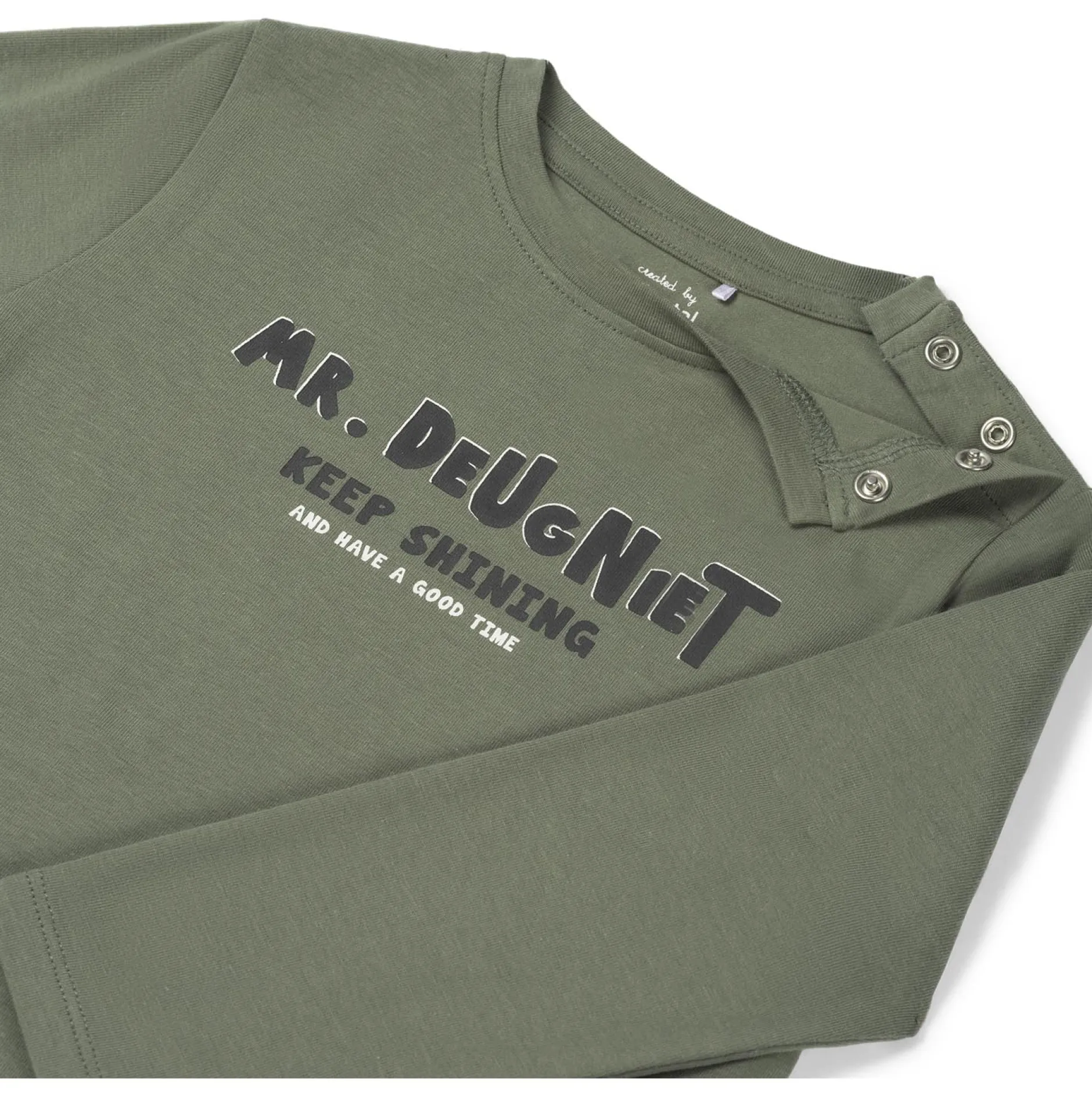 Shirts & Blouses|Shirts & Blouses*Prénatal peuter shirt lange mouwen tekst groen Light Khaki Green