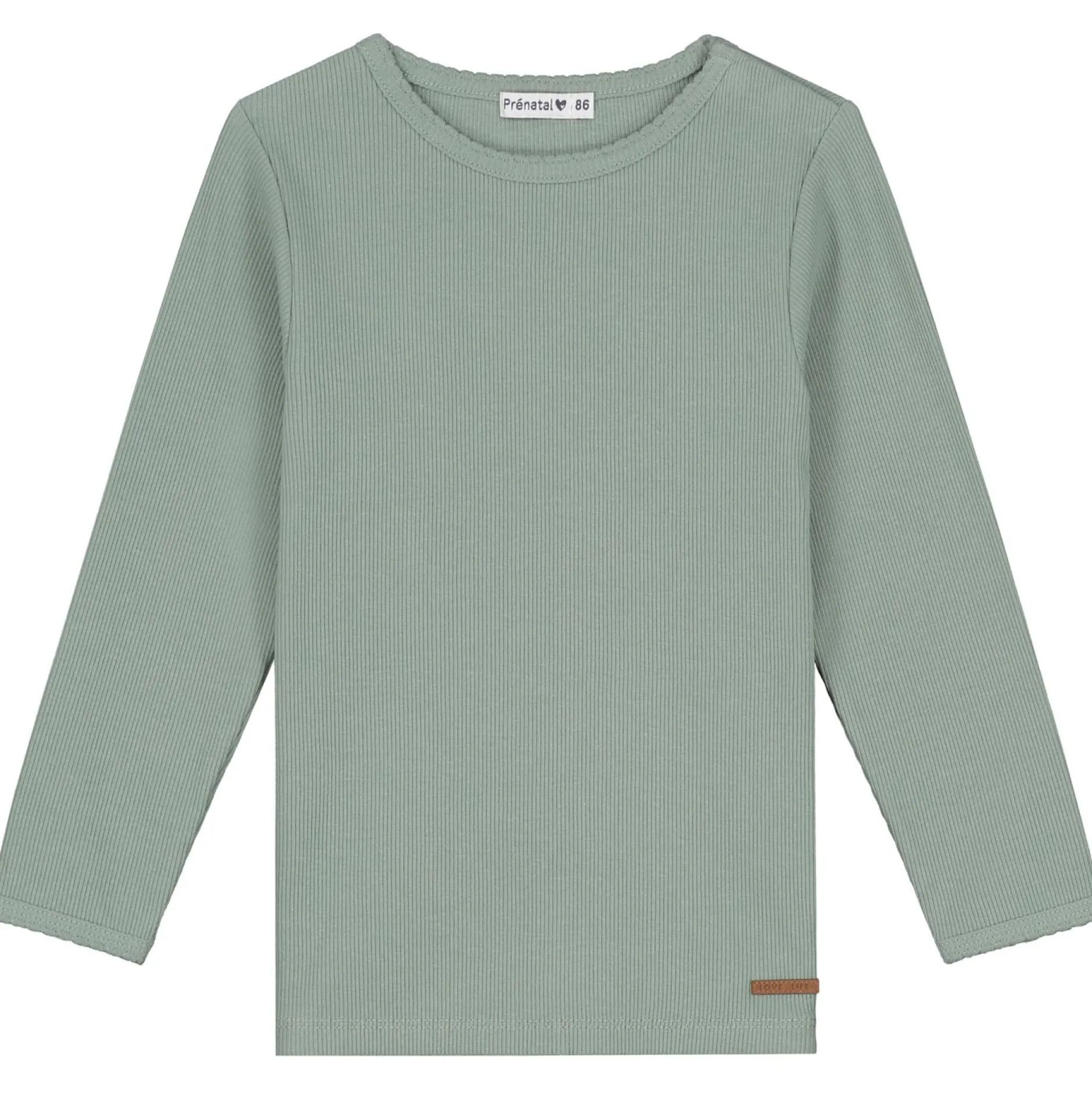 Shirts & Blouses|Shirts & Blouses*Prénatal peuter shirt lange mouwen effen groen Dark Mint Green