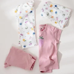 Pyjama's|Pyjama's*Prénatal peuter shortama 2 stuks roze Ivoor Wit