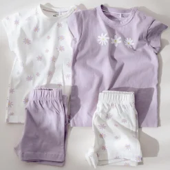 Pyjama's|Pyjama's*Prénatal peuter shortama 2 stuks paars Ivoor Wit