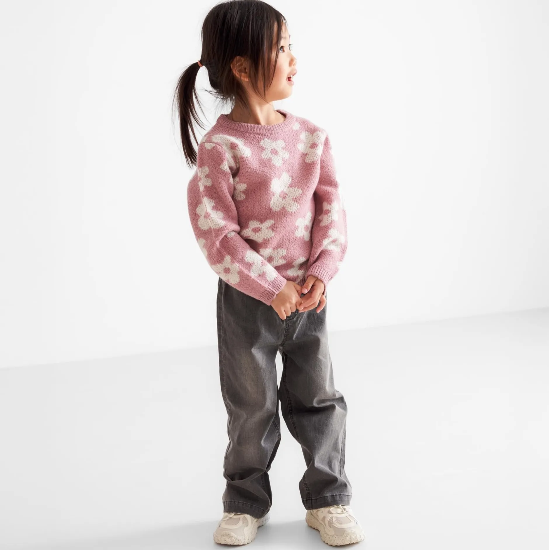 Truien & Vesten|Shirts & Blouses*Prénatal peuter sweater lange mouwen bloemen roze Light Pinkshade