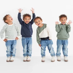 Truien & Vesten|Truien & Sweaters*Prénatal peuter sweater lange mouwen strepen antraciet Dark Bluegrey