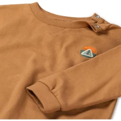 Truien & Vesten|Truien & Sweaters*Prénatal peuter sweater lange mouwen logo bruin Dark Yellow Brown