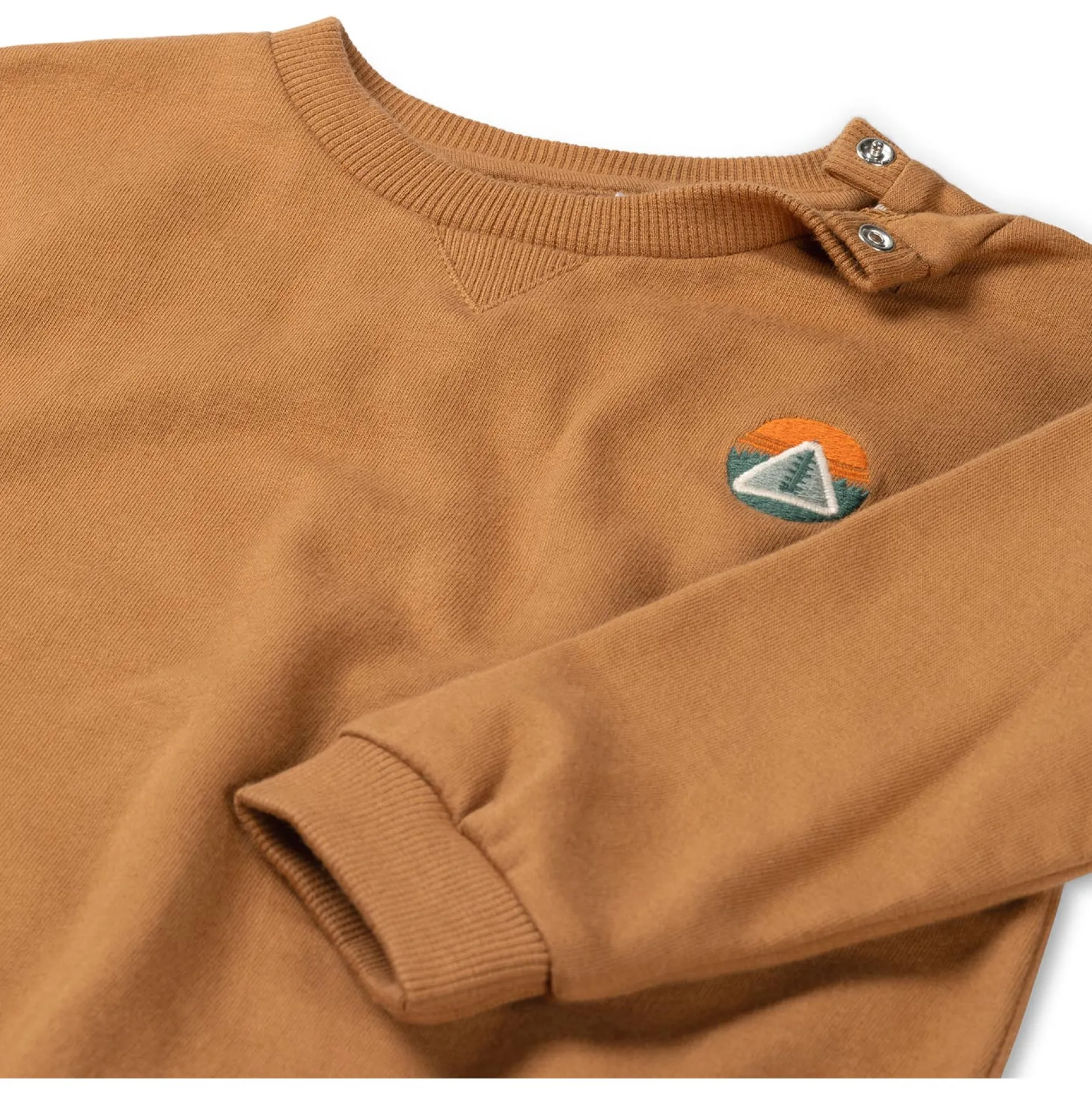 Truien & Vesten|Truien & Sweaters*Prénatal peuter sweater lange mouwen logo bruin Dark Yellow Brown