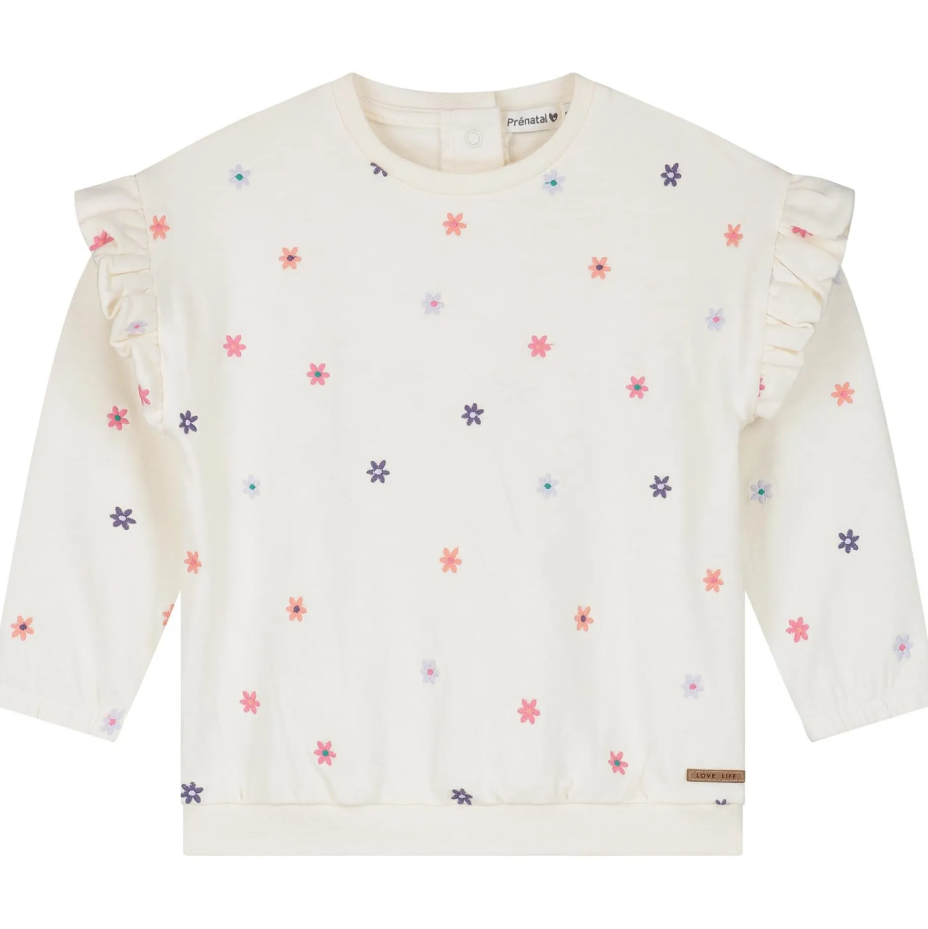 Truien & Vesten|Truien & Sweaters*Prénatal peuter sweater lange mouwen bloemen wit Dark Off-White