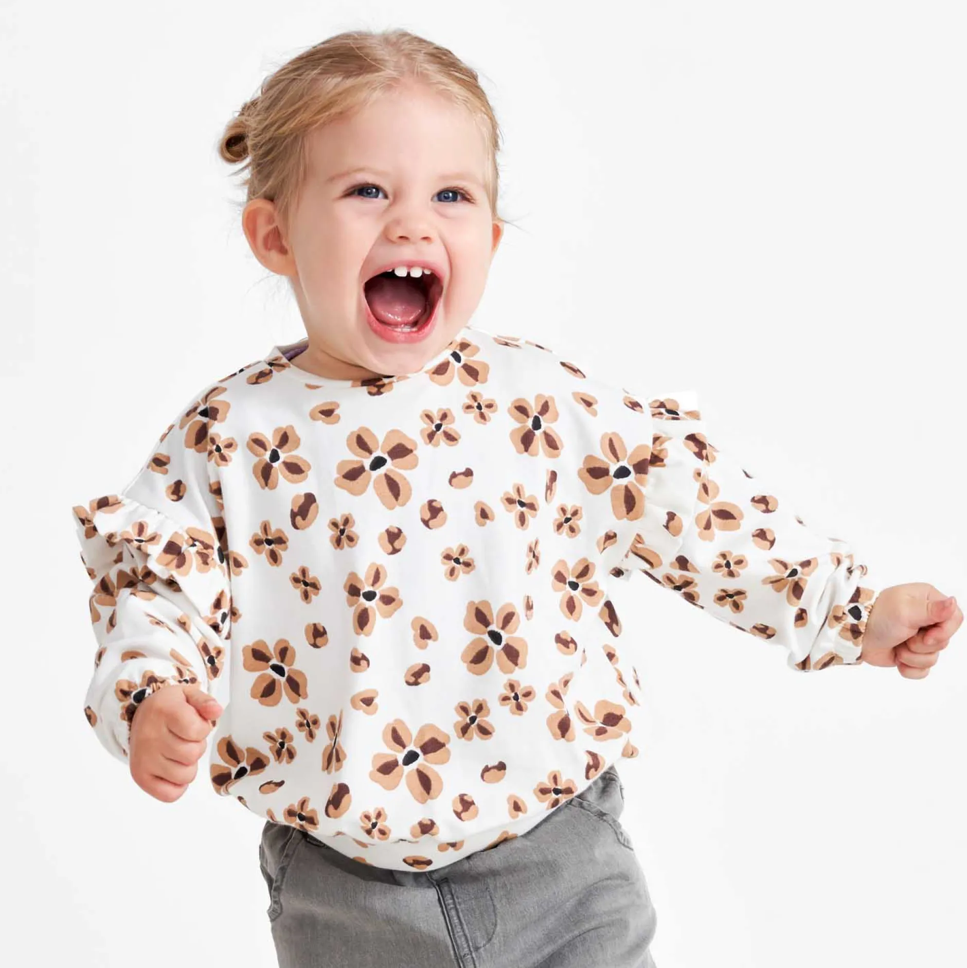Truien & Vesten|Truien & Sweaters*Prénatal peuter sweater lange mouwen bloemen multi Dark Off-White