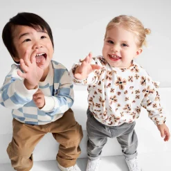 Truien & Vesten|Truien & Sweaters*Prénatal peuter sweater lange mouwen bloemen multi Dark Off-White