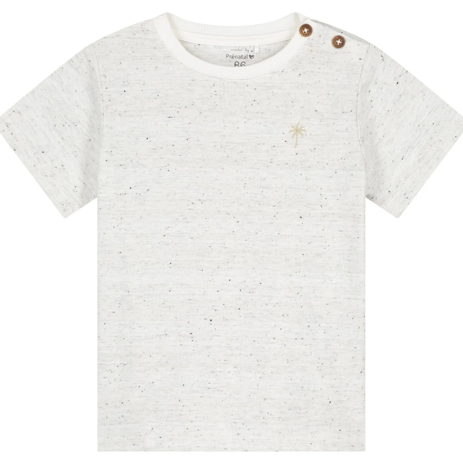 Shirts & Blouses|Shirts & Blouses*Prénatal peuter T-shirt korte mouwen effen wit Dark Off-White