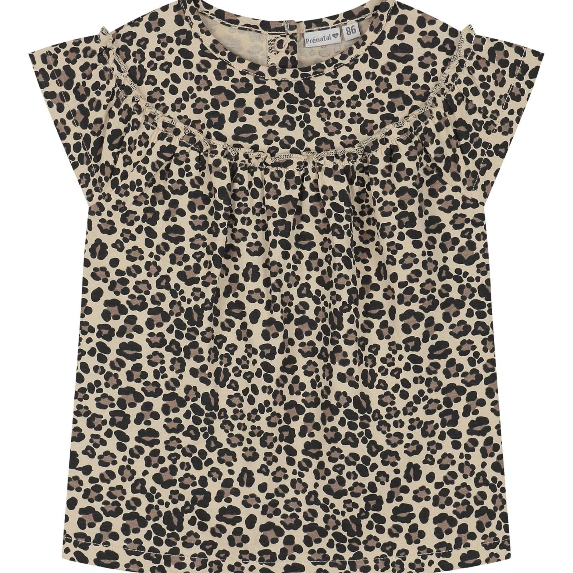 Shirts & Blouses|Shirts & Blouses*Prénatal peuter T-shirts 2 stuks korte mouwen panterprint beige Light Brown Melange