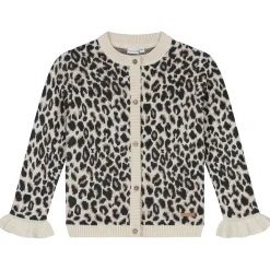 Truien & Vesten|Vesten*Prénatal peuter vest lange mouwen panterprint beige Almond