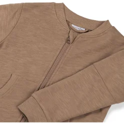 Truien & Vesten|Vesten*Prénatal peuter vest lange mouwen effen bruin Light Mud Brown