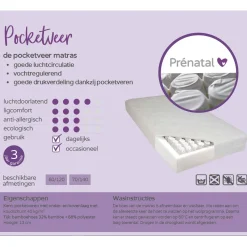 Ledikantmatrassen*Prénatal pocketveermatras bamboo 60x120cm