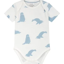 Rompers|Rompers*Prénatal romper 2 stuks korte mouwen dierenprint blauw Ivoor Wit