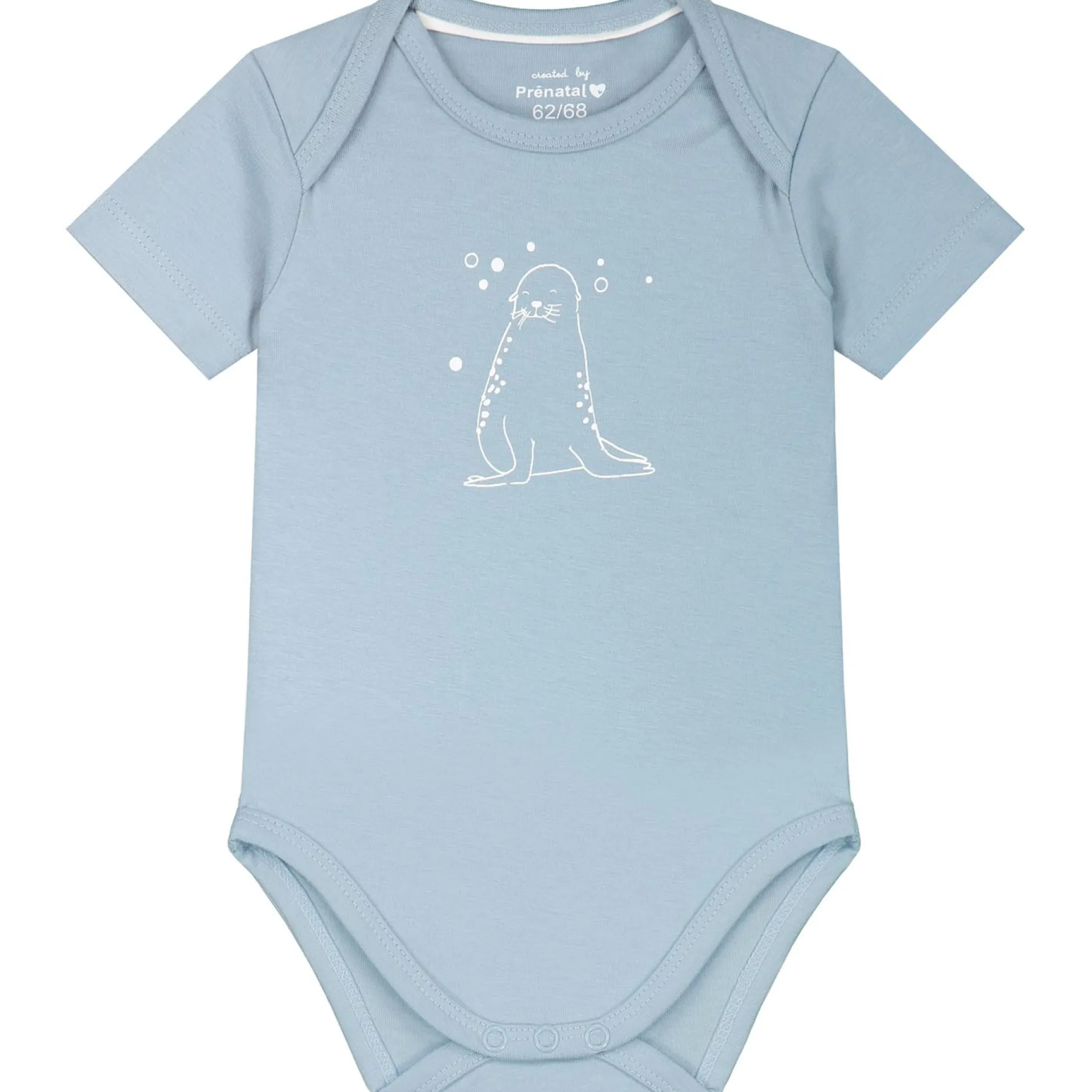 Rompers|Rompers*Prénatal romper 2 stuks korte mouwen dierenprint blauw Ivoor Wit