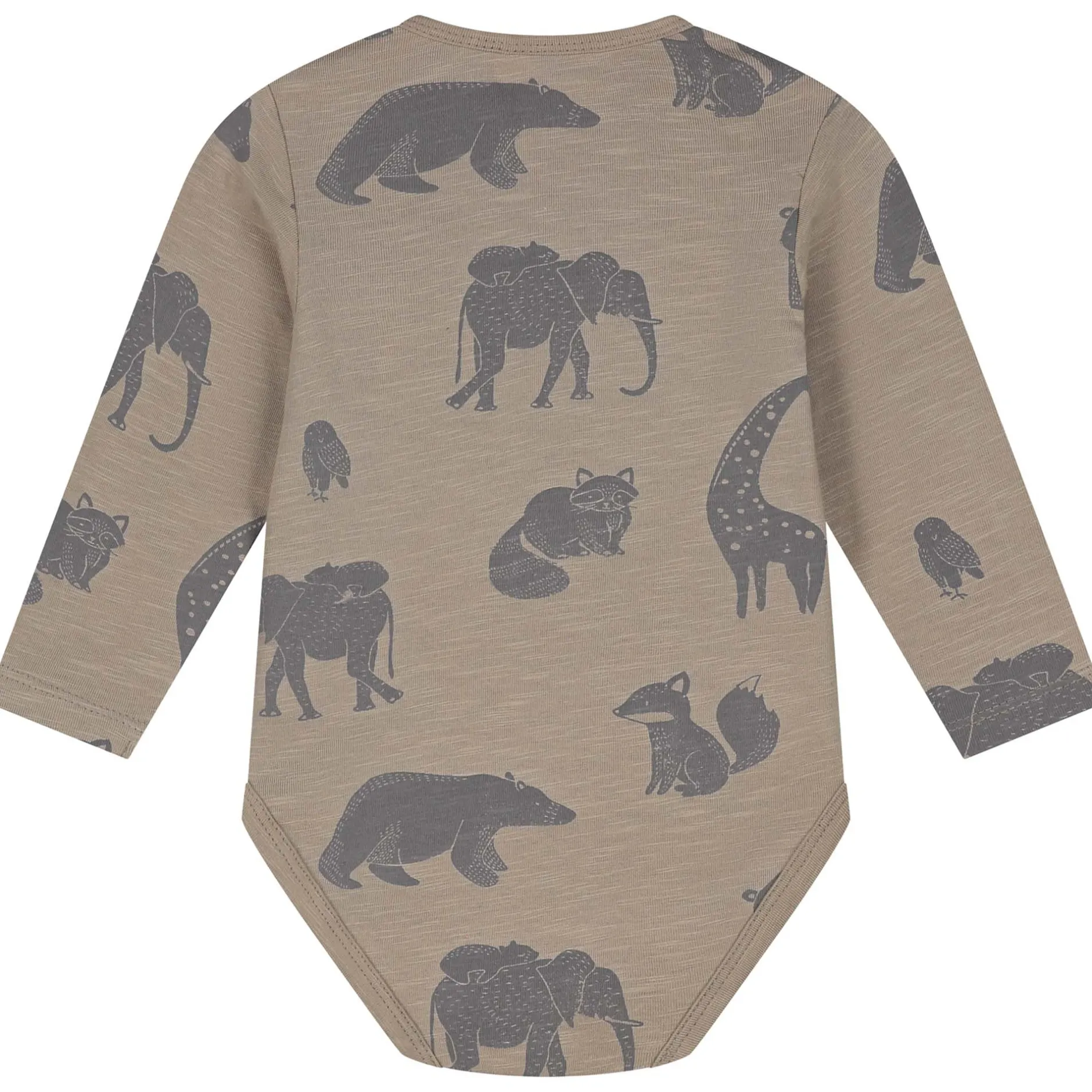 Rompers|Rompers*Prénatal romper afrika lange mouwen all over print bruin Mid Grey Taupe