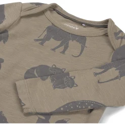Rompers|Rompers*Prénatal romper afrika lange mouwen all over print bruin Mid Grey Taupe