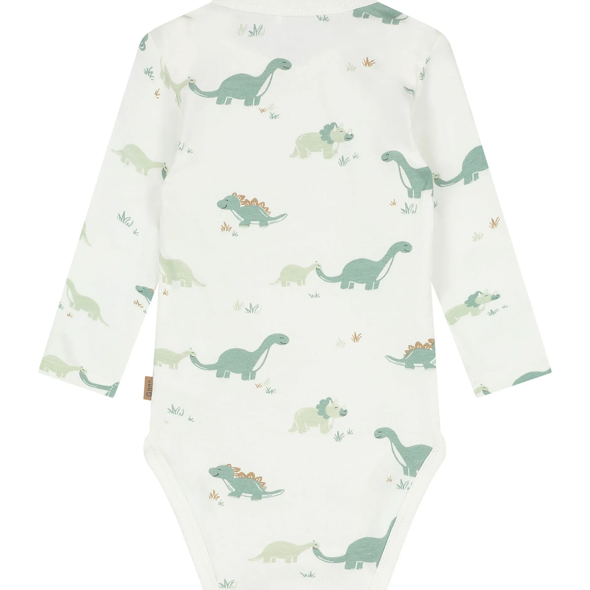 Rompers|Rompers*Prénatal romper Dino lange mouwen dierenprint wit Ivory White