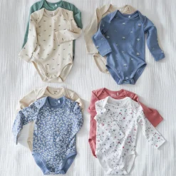 Rompers|Rompers*Prénatal romper kleine dino 2 stuks lange mouwen all over print groen Dark Ecru