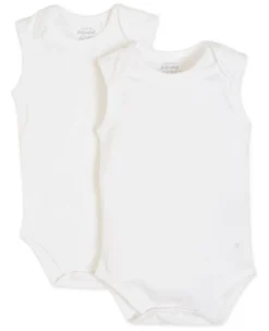 Rompers|Rompers*Prénatal romper mouwloos 2 stuks mouwloos effen wit White