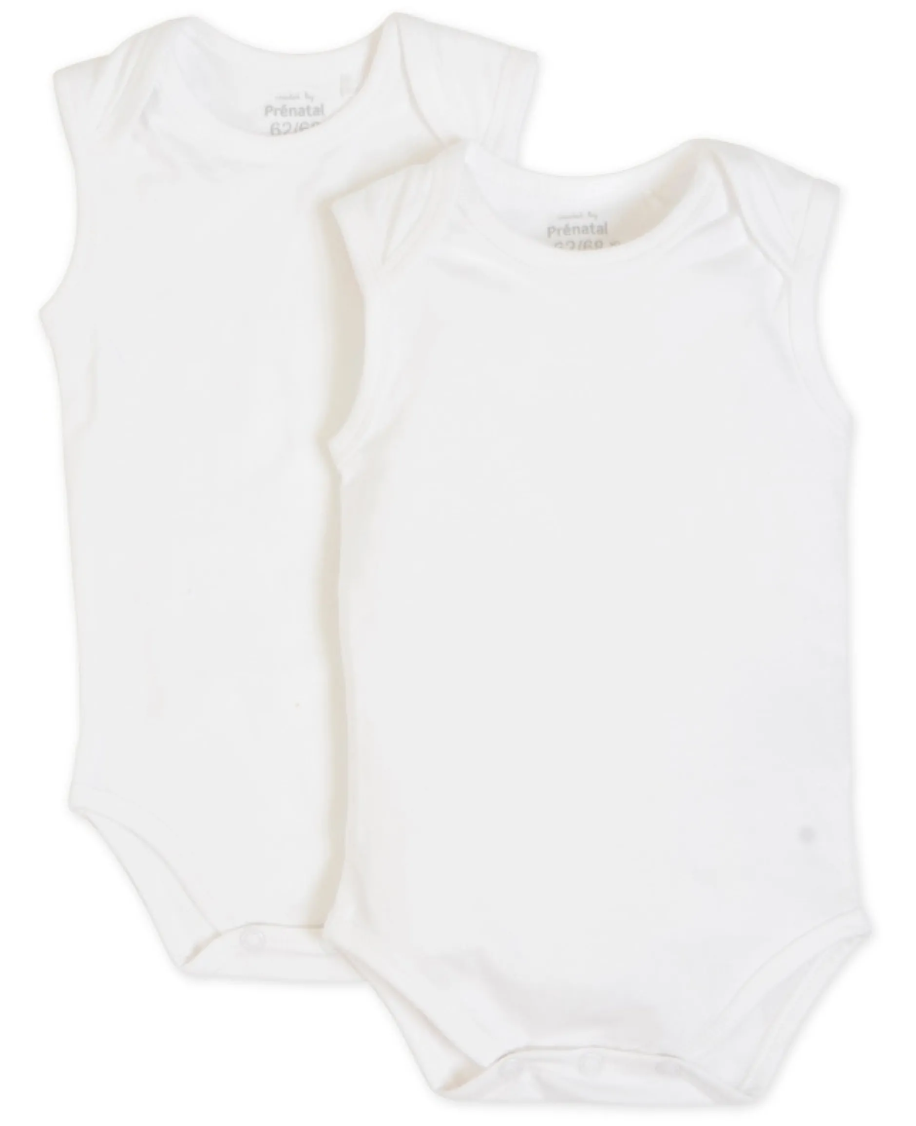 Rompers|Rompers*Prénatal romper mouwloos 2 stuks mouwloos effen wit White