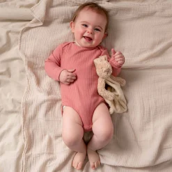 Rompers|Rompers*Prénatal romper rib lange mouwen effen roze Dark Pink