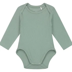 Rompers|Rompers*Prénatal romper rib lange mouwen effen groen Midgreen