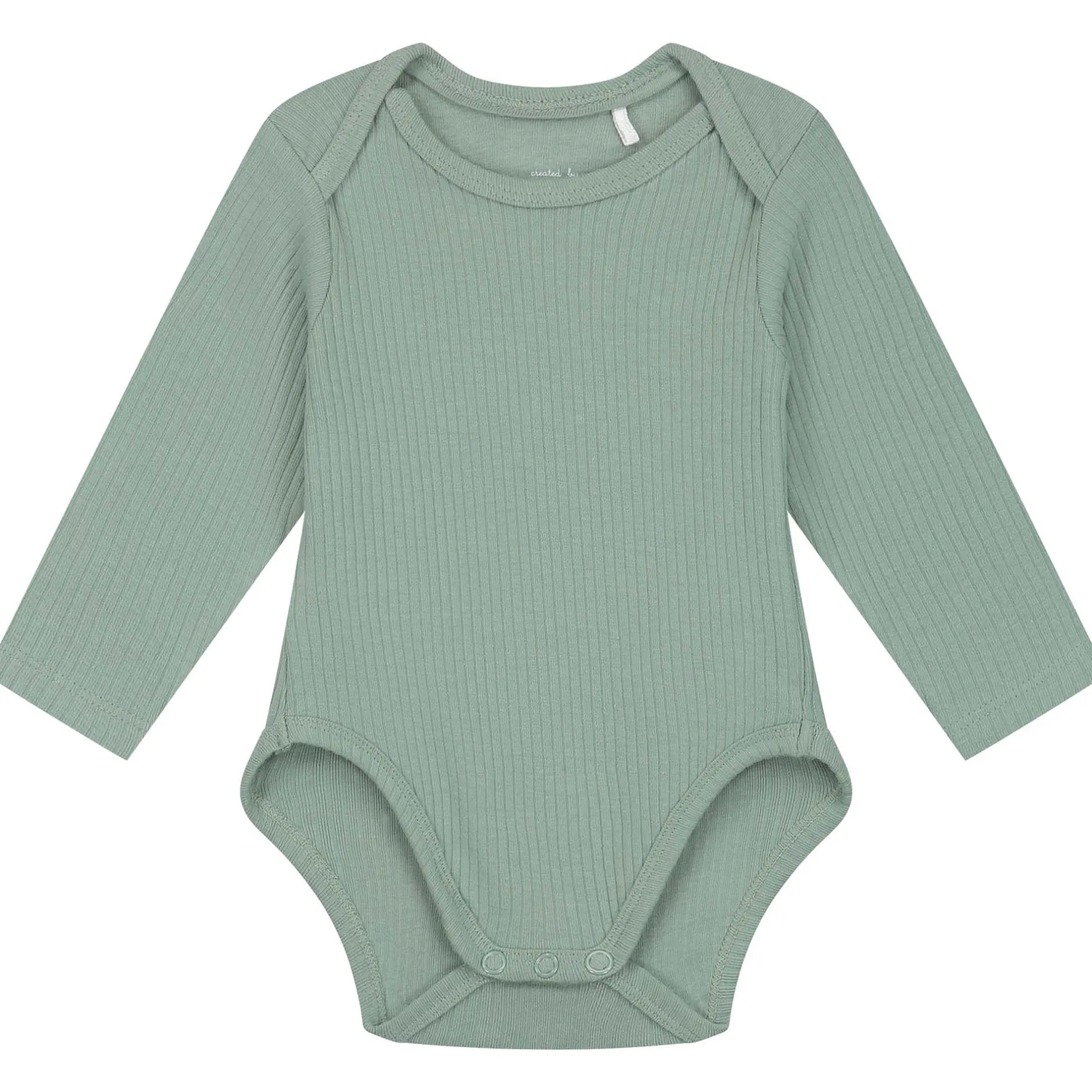 Rompers|Rompers*Prénatal romper rib lange mouwen effen groen Midgreen