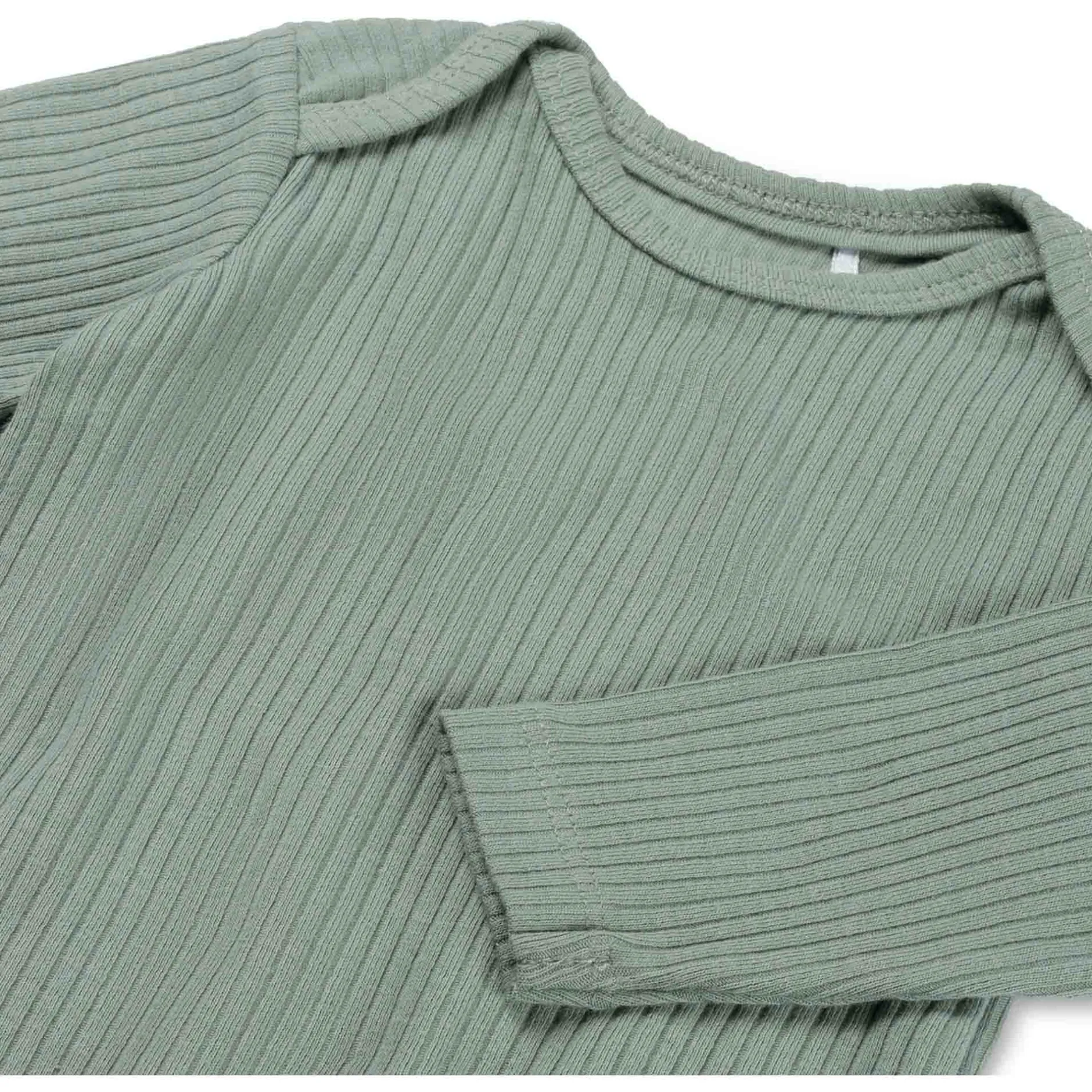 Rompers|Rompers*Prénatal romper rib lange mouwen effen groen Midgreen