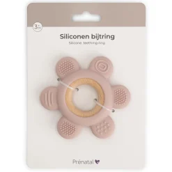 Feestartikelen|Kraamcadeaus*Prénatal siliconen bijtring patroon roze