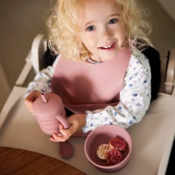 Slabbetjes*Prénatal siliconen slab roze