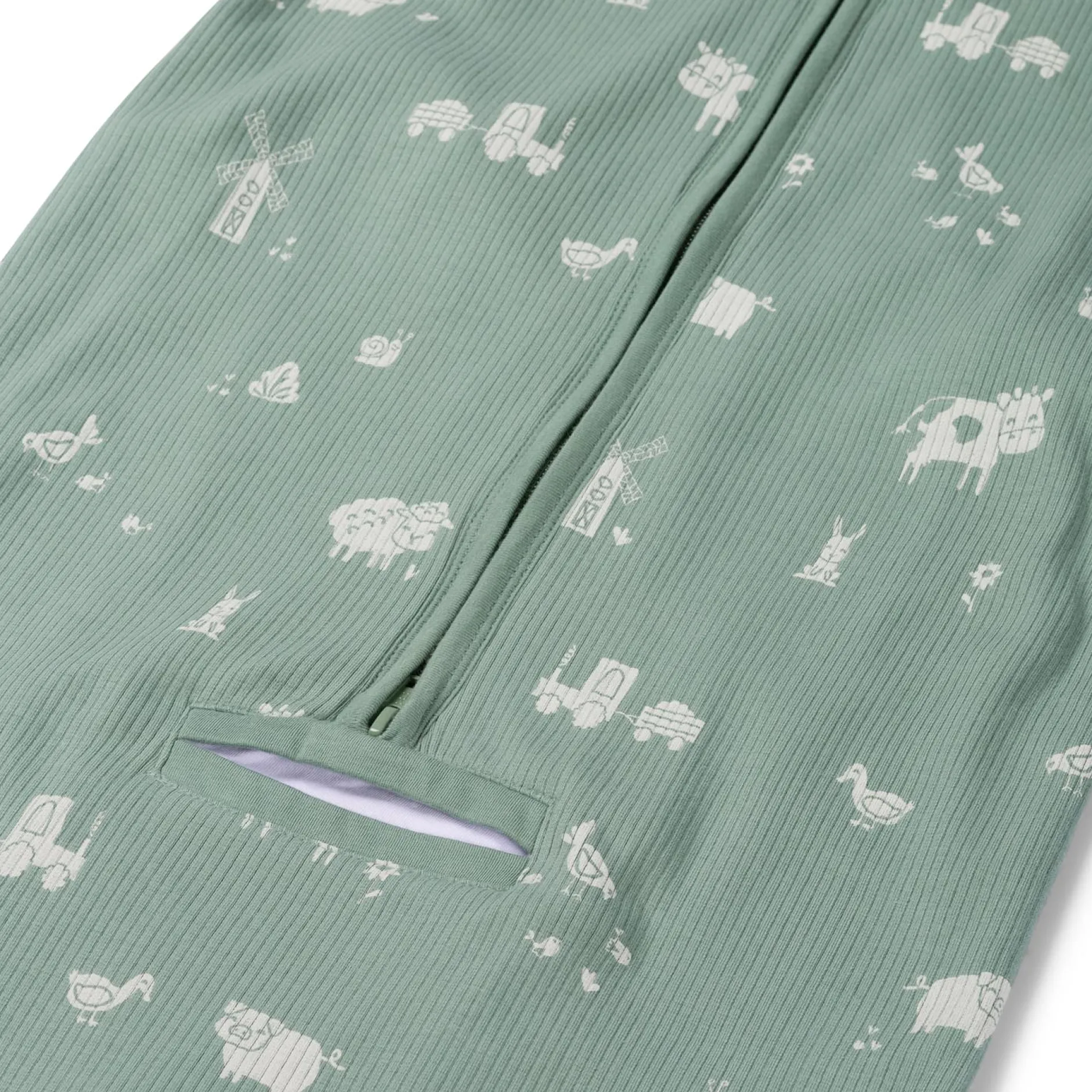 Zomer*Prénatal slaapzak rib groen Midgreen
