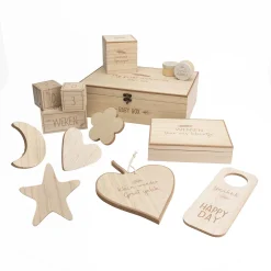Feestartikelen|Kraamcadeaus*Prénatal spaarpot hout Brown