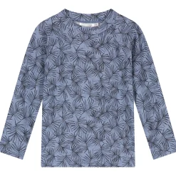 Zwembroeken|Zwemkleding*Prénatal UV zwemshirt bladeren lange mouwen bladeren blauw Dark Milky Blue