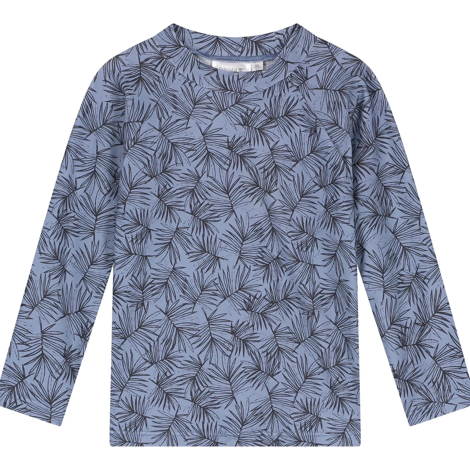 Zwembroeken|Zwemkleding*Prénatal UV zwemshirt bladeren lange mouwen bladeren blauw Dark Milky Blue