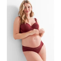 Borstkolven|Slips*Prénatal voedingsbh & slip rood Winered